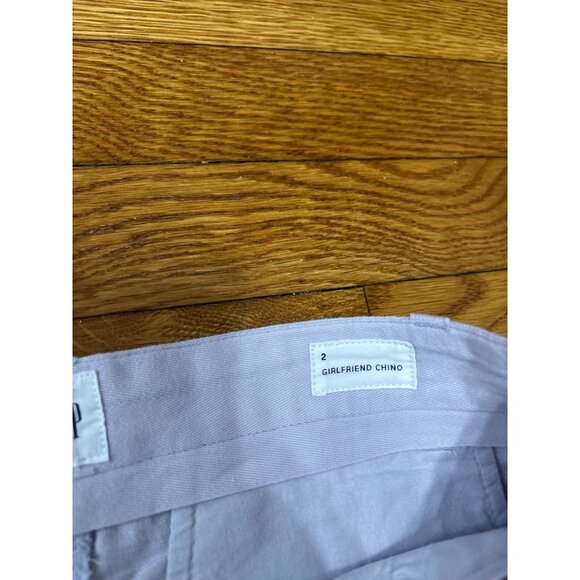 Gap Womens Girlfriend Chino Pants Size 2 Lavendar Linen Cotton Embroidered Sides - Picture 4 of 7